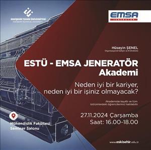 ESTÜ-EMSA JENERATÖR AKADEMİ BAŞLIYOR!