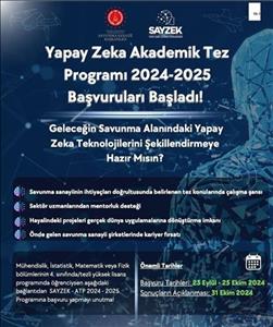 Yapay Zeka Akademik Tez Programı 2024-2025 Başvuruları Başladı!