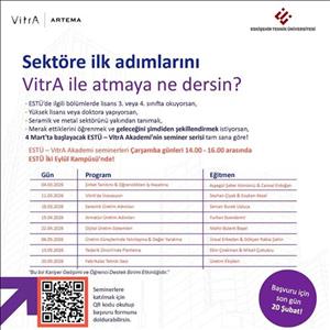 ESTÜ-VİTRA AKADEMİ  BAŞLIYOR! Sektöre ilk adımlarını VitrA ile atmaya ne dersin?